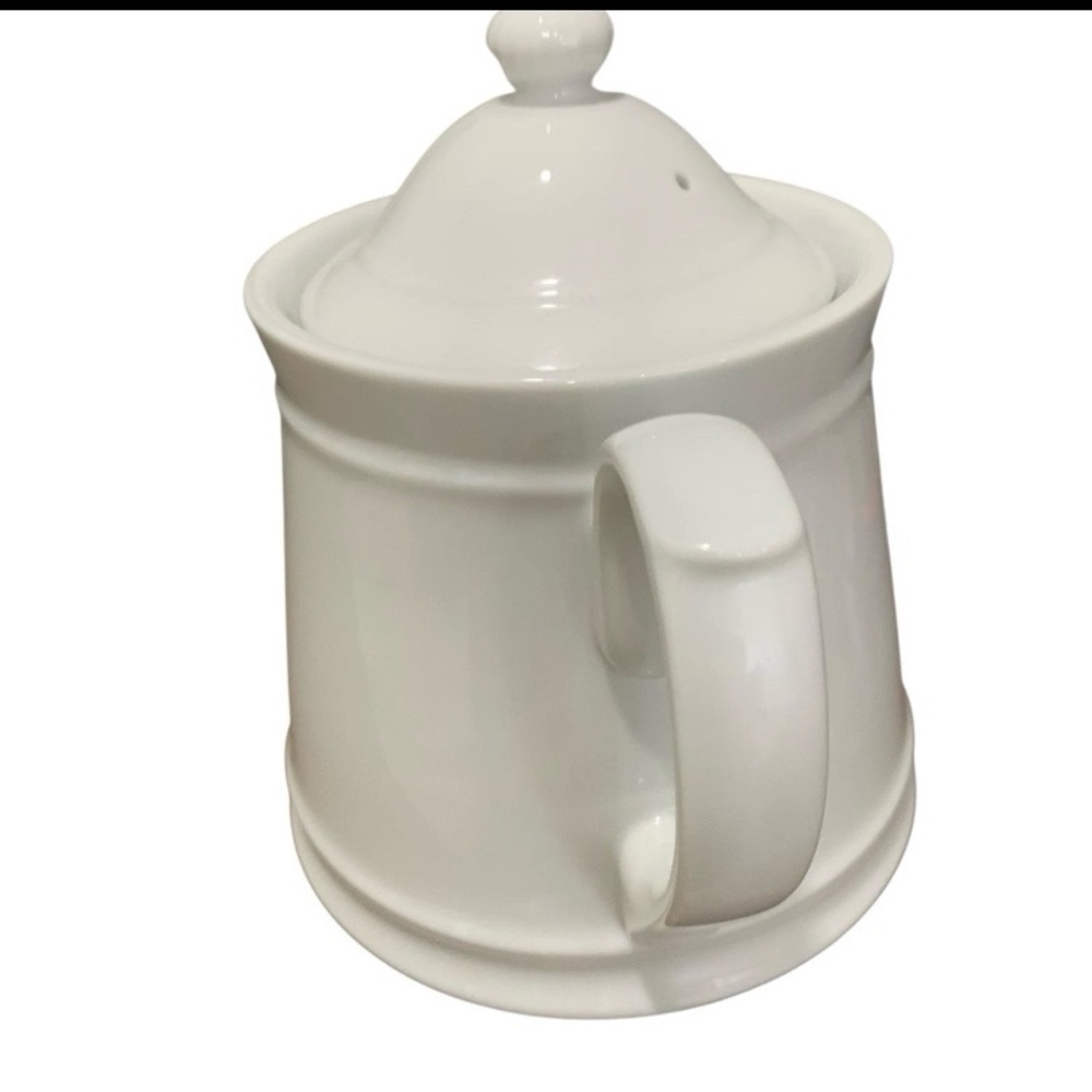 Williams Sonoma BRASSERIE White Teapot? Creamer? Glossy Finish 6”‎ Tall Japan - Picture 4 of 9